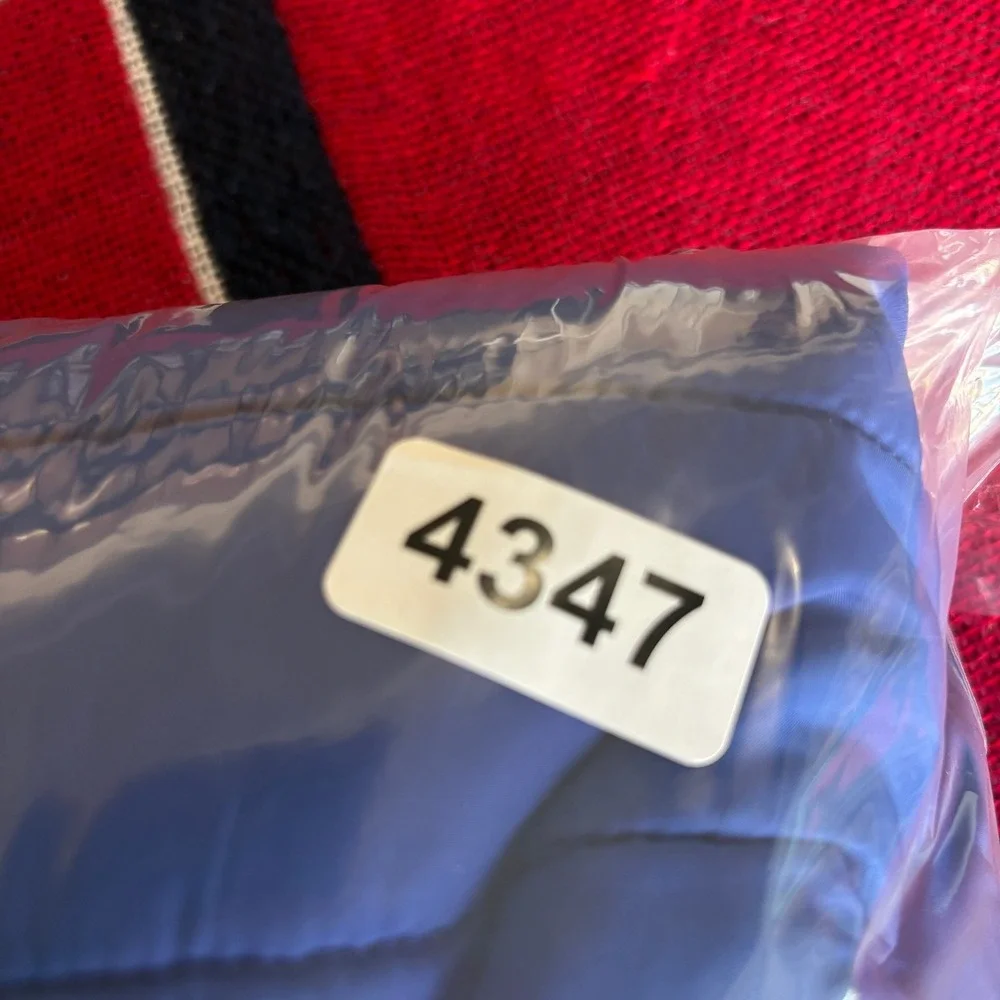 Adidas Royal Blue Quilted Puffer Jacket Hooded 3-Stripe XL 18/20 4347